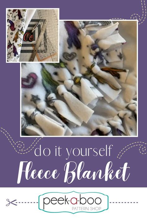 DIY Fleece Blanket | How to Sew a Fleece Blanket Diy Fleece Blanket, Serger Sewing Projects, Blanket Sewing, No Sew Fleece, Fleece Tie Blanket, No Sew Fleece Blanket, Sewing Terms, How To Make Something, Tie Blanket