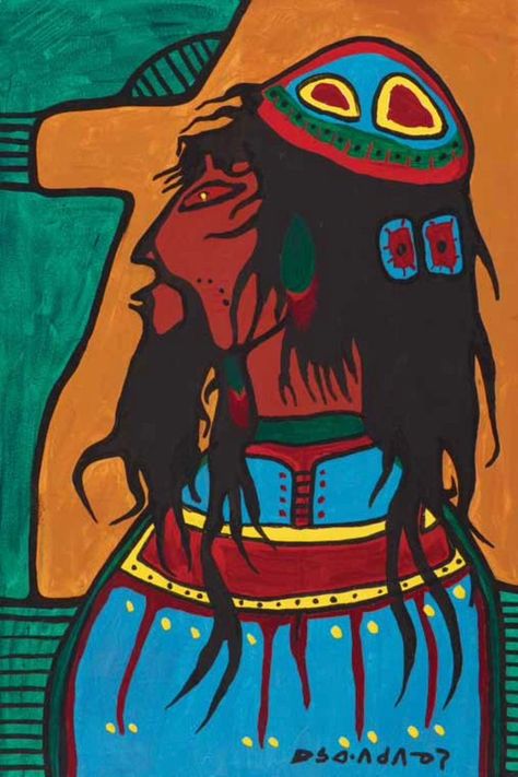 "Wabino-Wiin-Shaman "(1960-1964) by Norval Morrisseau - acrylic on illustration board (30" x 20"). Norval Morrisseau, Illustration Board, Religious Pictures, John The Baptist, Indigenous Art, Native Art, Canadian Artists, Aboriginal Art, Native American Art