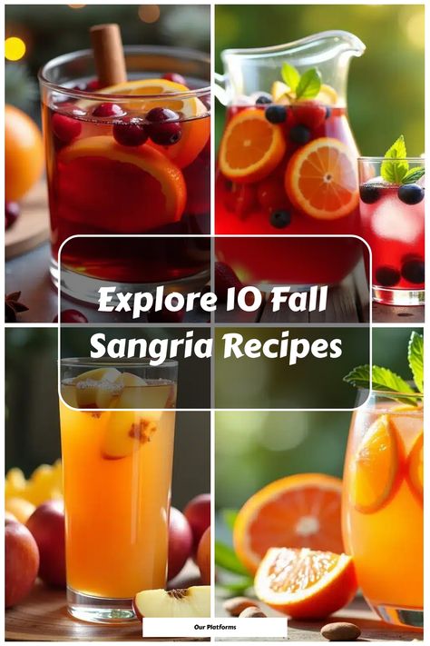 Explore 10 colorful fall sangria recipes with fresh fruits and herbs. Red Wine Sangria Fall, Pomegranate Sangria, Apple Cider Sangria Recipe, Orange Sangria, Fall Sangria Recipes, Caramel Apple Sangria, White Wine Sangria Recipe, Homemade Sangria, Cranberry Pomegranate