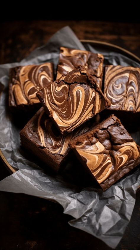 Aesthetic Brownies, Brownie Photography, Mocha Brownies, Coffee Pastries, Food Photography Cake, Brownie Ideas, Sweet Bakes, Cooking Recipes In Urdu, Swirl Brownies