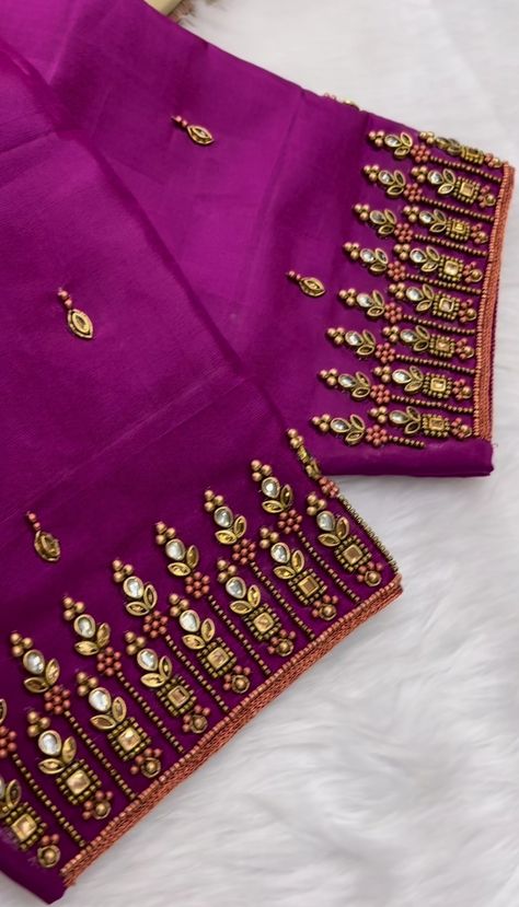 Magam Work Designs, Maggam Work Blouse, Latest Blouse Designs Pattern, Hand Work Design, Aari Blouse, Latest Model Blouse Designs, Traditional Blouse Designs, Hand Beaded Embroidery, Cutwork Blouse Designs