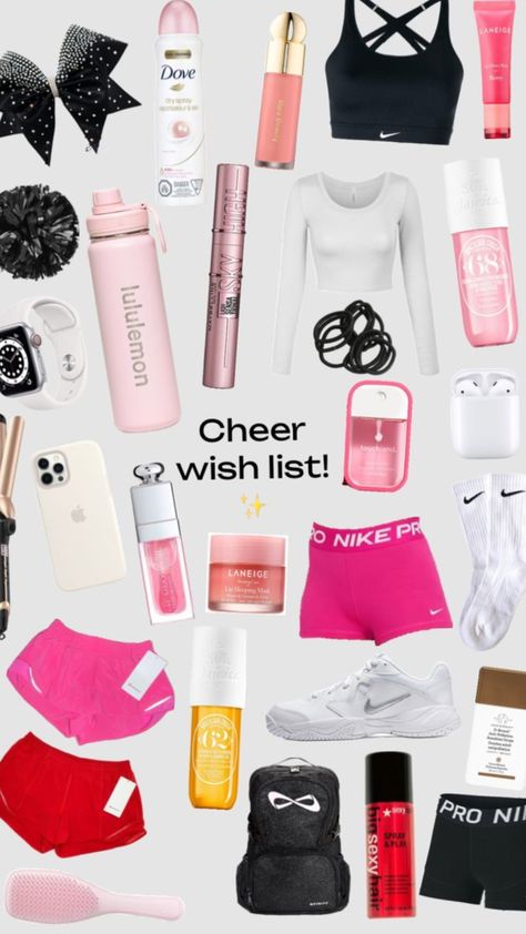 #Cheer What To Get A Cheerleader For Christmas, How To Make Cheer Team, Cheer Team Activities, Cheer Sleepover Ideas, Cheer Basket Toss, Cheer Wishlist, Cheer Essentials, Tryout Tips, Comp Cheer