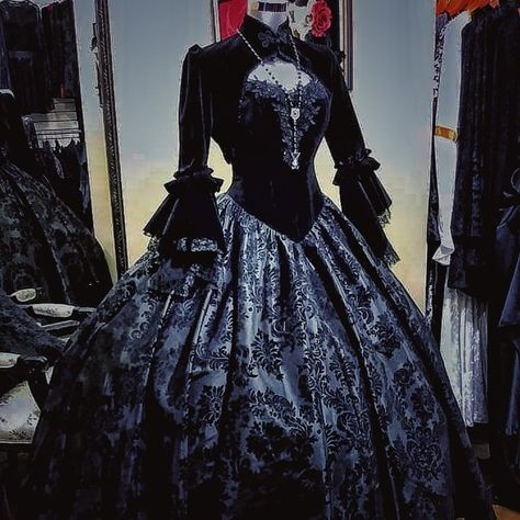 Gothic Masquerade Dress, Turtle Neck Ball Gown, Blue Royal Dress Aesthetic, Goth Princess Dress, Dark Blue Ball Gowns, Dark Blue Dress Aesthetic, Gothic Blue Dress, Abigail Character, Blue Masquerade Dress