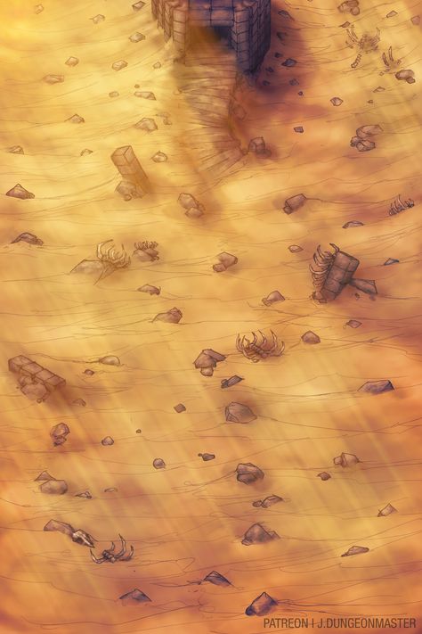 The Desert Crypt | J.Dungeonmaster on Patreon Desert Battlemap, Entrance And Stairs, Dnd Desert, Desert Map, Pathfinder Maps, Fantasy City Map, Map Layout, Dnd World Map, Tabletop Rpg Maps