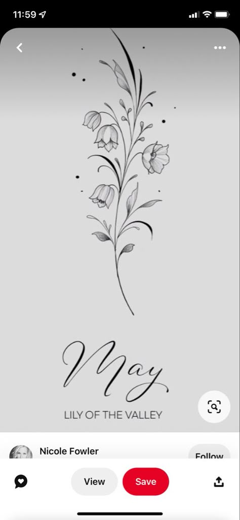 Lili Of The Valley Flowers Tattoo, Flower Vine Tattoos, Valley Tattoo, Flor Tattoo, Lily Flower Tattoos, May Birth Flowers, Flower Wrist Tattoos, Small Pretty Tattoos, Vine Tattoos