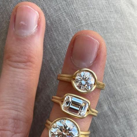 JENNA KATZ on Instagram: "Double band engagement rings 3 ways ! Approx 1 ct, 2 ct, 3.5 ct #custombridal #diamond #engagementring" Jenna Katz Jewelry, Jenna Katz Ring, Jenna Katz, Double Band Engagement Ring, Band Engagement Rings, Dream Engagement, Dream Engagement Rings, Custom Bridal, Band Engagement Ring