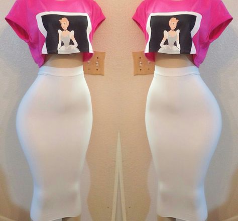 Disney crop top white pencil skirt Pencil Skirt White, Backless Prom Dresses, Evening Dresses Short, Stylish Summer Outfits, Trendy Summer Outfits, Classy Dress Outfits, Curvy Girl Outfits, Classy Casual Outfits, Swag Outfits For Girls