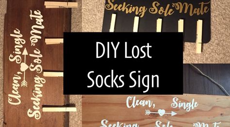 DIY Lost Socks Sign Lost Socks Sign, Socks Ideas, Signs For Mom, Lost Socks, Cricut Wedding, Diy Signs, Life Organization, How To Make Your, Diy Gift