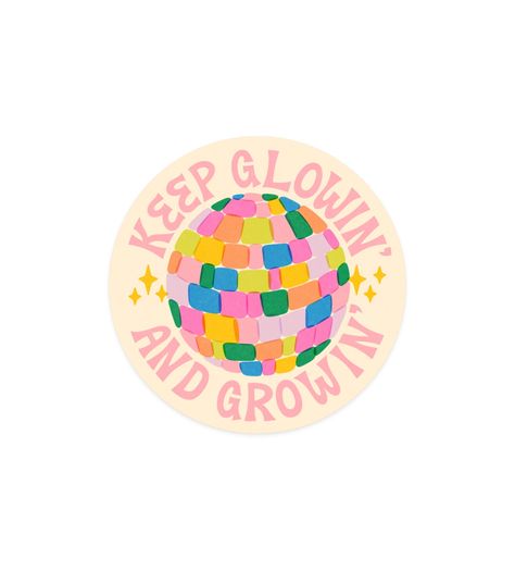 This sticker design features a rainbow disco ball to brighten up your days and inspire positive growth. These are high quality die cut vinyl stickers with a premium coating that protects them from exposure to wind, rain and sunlight. Perfect for your water bottle, laptop, notebook, or just about anywhere and they make great gifts! 3 in. matte vinyl sticker Rainbow Disco Ball, Sticker Design Inspiration, Dibujos Cute, Happy Words, Disco Ball, New Wall, Art Plastique, Sticker Art, A Rainbow