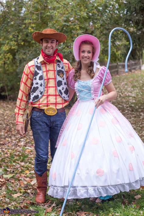 Diy Little Bo Peep Costume, Bo Peep Costume Diy Woman, Little Bo Peep Costume Diy, Diy Bo Peep Costume Women, Toy Story Couple Costumes, Little Bo Peep Costume Women, Woody And Bo Peep Costume, Toy Story Bo Peep Costume, Huge Dresses