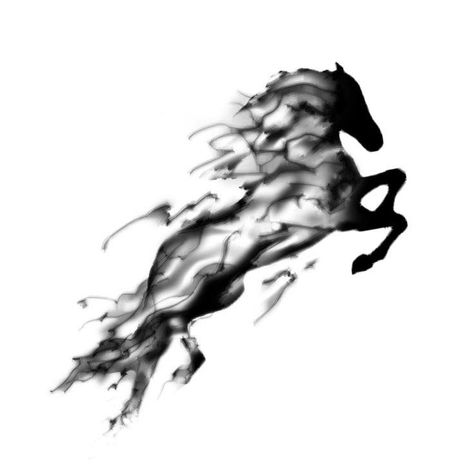 Fading Horse Tattoo, Horse Tattoo Watercolor, Black Horse Tattoo Design, Horse Tattoo Design Simple, Dark Horse Tattoo Ideas, Cool Horse Tattoos, Watercolor Horse Tattoo, Black Horse Tattoo, Dark Horse Tattoo