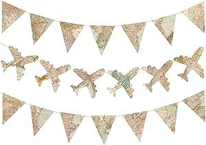 Travel Theme Party Decorations Going Away Farewell Party Pennant Banners Vintage Bon Voyage Map Triangle Flag Plane Banner for Travel Around The World Party Let The Adventrue Begin Party Supplies Bon Voyage Party Decorations, Travel Theme Party Decorations, Around The World Party, Travel Theme Party, Bon Voyage Party, Triangle Flag, Travel Party Theme, Farewell Party, Farewell Parties