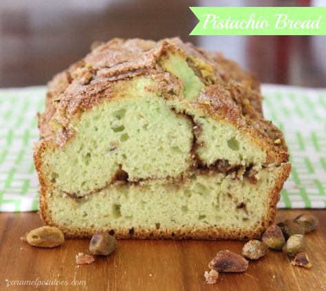 Pistachio Bread - {perfect for giving at Christmas and St. Patricks} Pistachio Bread, Coconut Bread, Pistachio Pudding, Muffin Bread, Just Bake, Dessert Bread, Breakfast Breads, Coffee Cake, Taste Buds