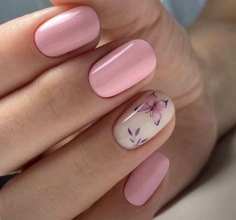 Manicure Nail Designs, Subtle Nails, Work Nails, Short Acrylic Nails Designs, Butterfly Nail, Elegant Nails, Classy Nails, Floral Nails, Chic Nails