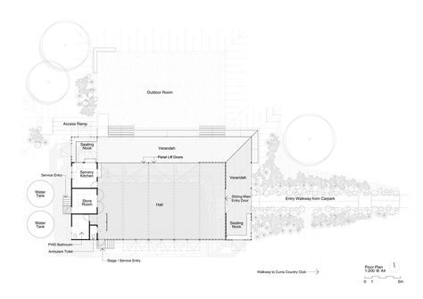 Gallery of Curra Community Hall / Bark Design Architects - 22 Community Hall Design Plan, Community Hall, Community Hall Plan, Multi Purpose Hall Architecture, Cultural Complex Plan, Cultural Centre Plan, Municipal Hall Floor Plan, Cultural Centre Architecture Plan, Independent House