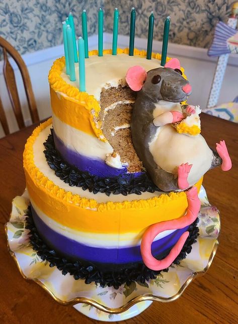 Fat Rat Birthday Cake That I Made For My 11-Year-Old Fat Rat, A Rat, Birthday Cake, Baking, Cake, Birthday