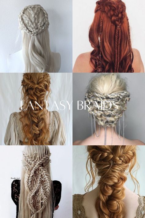 Hairstyle, magical, game of thrones inspired hair, fairytale hair Game Of Thrones Hairstyles Sansa, Fantasy Queen Hairstyles, Game Of Thrones Hair Styles, Asgardian Hairstyles, Acotar Hairstyles, Got Hairstyles, Game Of Thrones Braids, Fairytale Hairstyles, Magical Hairstyles