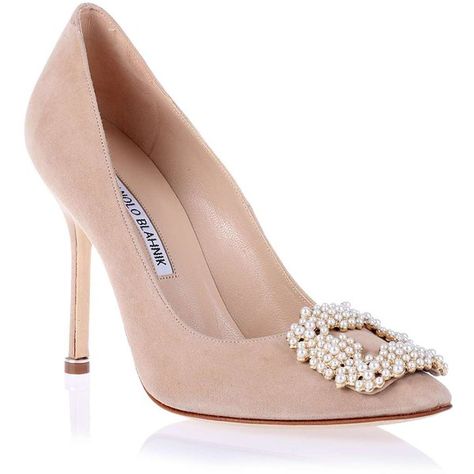 Manolo Blahnik Hangisi suede nude pump ($965) found on Polyvore featuring shoes, pumps, heels, nude high heel pumps, high heel shoes, pointy-toe pumps, nude heel pumps and suede pumps Nude Pumps Shoes, Nude Boots, Manolo Blahnik Hangisi, Manolo Blahnik Heels, Nude Shoes, Manolo Blahnik Shoes, Elegant Shoes, Bride Shoes, Nude Heels