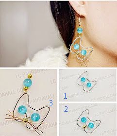 Crafting Wire: Handmade Adorable Wire Cat Earrings Wire Cat, Crafting Wire, Wire Jewelery, Earring Tutorial, Jewelry Wire, Cat Jewelry, Wire Crafts, Cat Earrings, Beads And Wire