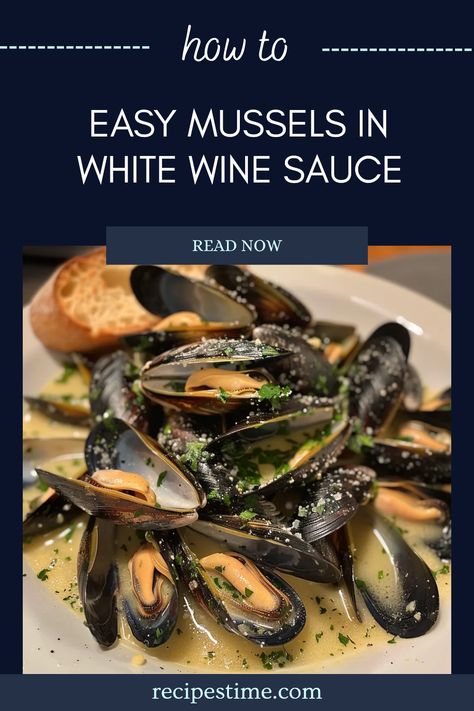 Get ready for an easy seafood dinner with this mouthwatering recipe for mussels in white wine sauce. It’s a simple yet luxurious dish that will impress your guests or make any meal feel special. Bursting with flavor and richness, you'll find that the delicate taste of mussels pairs perfectly with fresh herbs, garlic, and buttery white wine. Serve it with crusty bread to soak up all that delicious sauce. Perfect for weeknight dinners or special occasions, you'll love this quick seafood delight. Mussels In White Wine Sauce, Mussels In White Wine, White Wine Sauce Recipes, Cooking Mussels, Creamy White Wine Sauce, Mussels Recipe, Seafood Recipe, Clam Recipes, White Wine Sauce