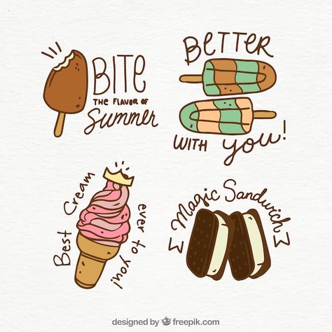 Ice cream collection with quote | Premium Vector #Freepik #vector #summer-ice-cream #ice-cream #eating-ice-cream #summer-collection Ice Cream Quotes Funny, Cream Quotes, Ice Cream Quotes, Ice Cream Pictures, Vector Quotes, Handwritten Quotes, Ice Cream Print, Bujo Ideas, Puns Jokes