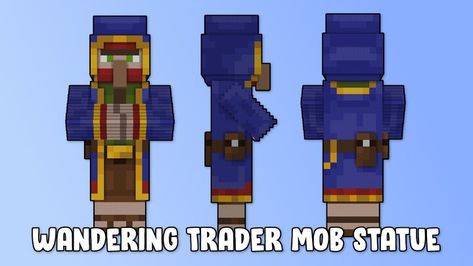 Wandering Trader Mob Statue Minecraft Map Wandering Trader Minecraft, Wandering Trader, Statue Minecraft, Minecraft Character, Minecraft Statues, 1 Pixel, Minecraft Drawings, Minecraft Characters, Minecraft Map