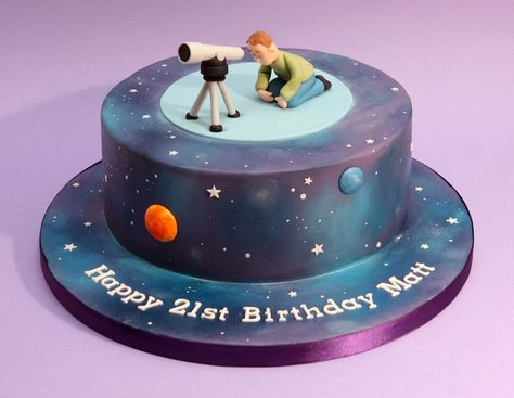 Astronomy Birthday Cake, Astronomy Cake Ideas, Astronomy Cake, Nasa Cake, Space Birthday Party Food, Astronomy Birthday, Space Cakes, Solar System Cake, Galaxy Desserts