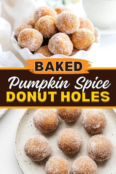 These baked pumpkin spice donut holes are the perfect way to welcome the cozy flavors of fall. They’re soft, tender, and packed with warm spices. Two Ingredient Pumpkin Donuts Baked, Pumpkin Spice Doughnut Recipe, Pumpkin Donut Holes Baked, Soft Appetizers, Pumpkin Puffs, Soft Snacks, Pumpkin Donuts Baked, Donut Holes Recipe, Pumpkin Spice Donut Holes