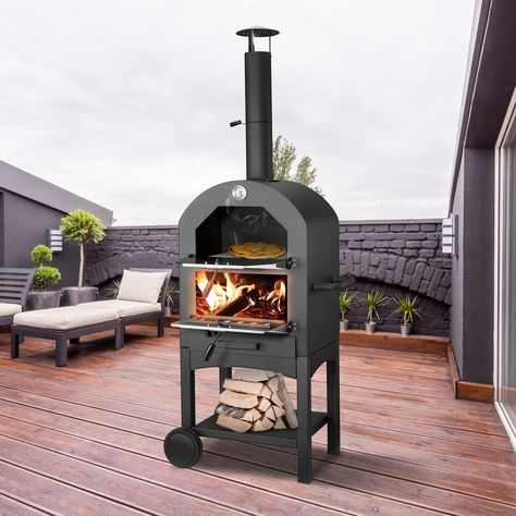 Danrelax Outdoor Pizza Oven Wood Fire with Waterproof Cover - Walmart.com Woodfired Pizza Oven, Mobile Pizza Oven, Wood Burning Pizza Oven, Gas Pizza Oven, Pizza Company, Backyard Parties, Pizza Maker, Grill Rack, Max Steel