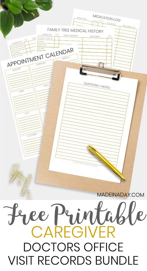 Medical Office Organization, Medical Printables, Medical Binder Printables, Medication Log, Medical Binder, Emergency Binder, Appointment Calendar, Binder Printables, Doctor's Office