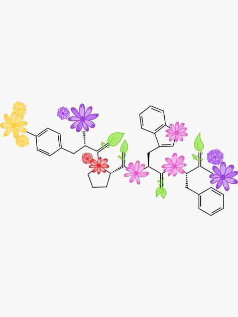 Chemistry Flowers, Endorphin Molecule, Drawings On Lined Paper, Medical Stickers, Redbubble Stickers, Teacher Lesson Plans, Chakra Meditation, Lined Paper, Live Wallpapers