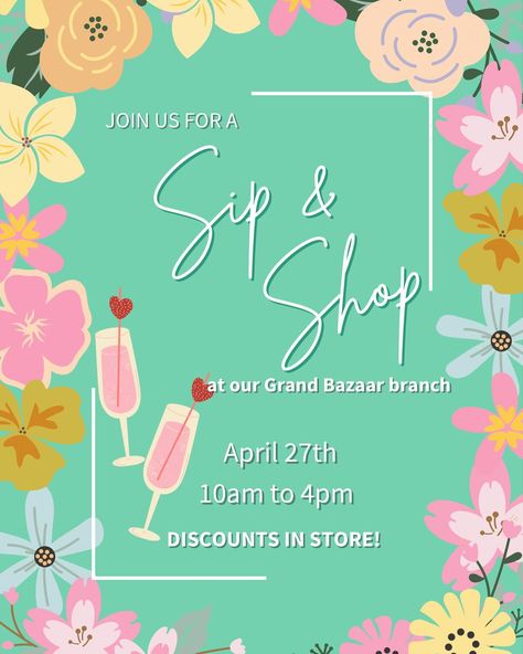 We’re only 2 days away from our SIP & SHOP at @grandbazaartt 🥳💃🎉 There will be: New Arrivals ✅ Discounts on every purchase ✅ Drinks ✅ Tasty treats ✅ Located opposite Standards📍 See you there! 🥂 Candy Girls, Candy Girl, April 25, Tasty Treats, Yummy Treats, See You, New Arrivals, Candy, Drinks