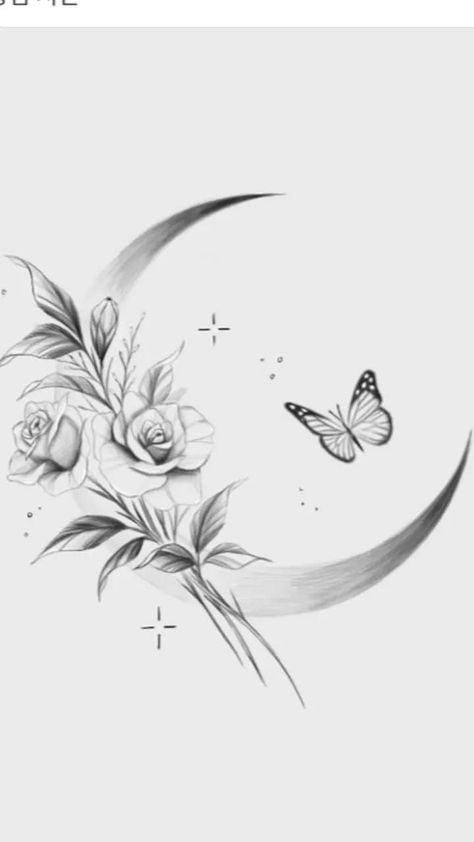 Quote Tattoos For Women, Chest Tattoo Flowers, Pink Flower Tattoos, Women With Flowers, Barcode Tattoo, Butterfly Tattoo Stencil, Butterfly Back Tattoo, Moon Tattoos, Black White Tattoos