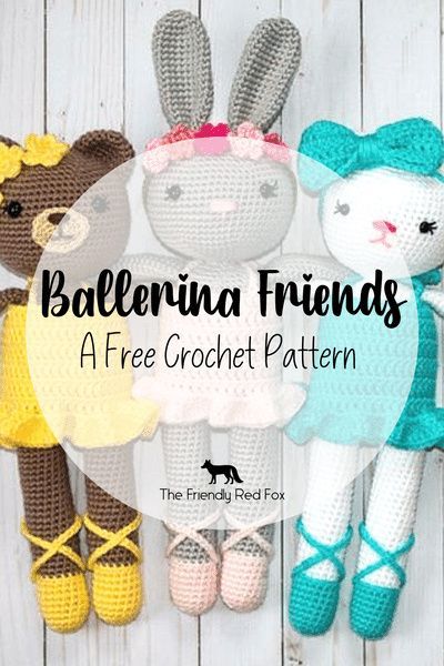 Ragdoll Amigurumi Free Pattern, Ballerina Bunny Crochet, Spring Crochet Ideas Projects, Easy Crochet Doll Pattern Free, Crochet Ragdoll Free Pattern, Ballerina Friends, Ballerina Cat, Ballerina Animals, Crochet Ballerina