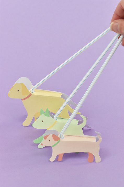 Printable Dog Walking Toys ⋆ Handmade Charlotte Puppy Crafts, Printable Toys, Printable Dog, Handmade Charlotte, Dog Crafts, Paper Toys, Animal Crafts, Diy Dog Stuff, Handmade Toys