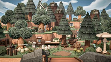 Waterfall Building, Animal Crossing New Horizon, Acnh Cottagecore, Forest Core, Animal Crossing Guide, Simple Tree, Animal Crossing Wild World, Animal Crossing Pocket Camp, Forest Theme