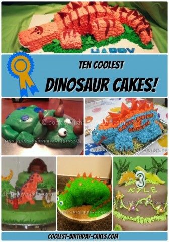 This cool collection of Dinosaur cakes will give you Jurassic inspiration as you set off to create the coolest Dinosaur cakes ever. Good luck! R... Homemade Dinosaur Cake, Dinosaur Cakes, Theme Bapteme, Nursing Cake, Dino Cake, Dinosaur Birthday Cakes, Homemade Birthday Cakes, 3rd Birthday Cakes, Homemade Birthday