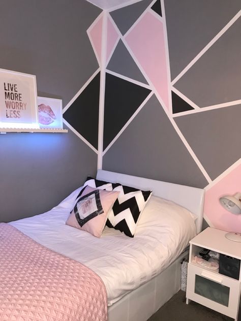 Elegant Dorm Room, Tumblr Bedroom, Shared Girls Bedroom, Teen Decor, Trendy Bedroom, Gray Bedroom, Bedroom Paint