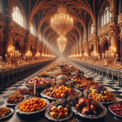 Luxury Buffet, Royal Banquet, Dark Royalty Aesthetic, Future Mansion, Mansion Decor, Magic Decor, Moody Gardens, Avatar Films, Black Woman Artwork