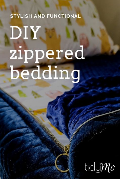 Bedding made simple Easy! Easy to follow and detailed instructions on how to make your own zippered bedding! #diy #sewingprojects #tidymo #diybedding #bestrvbedding #rvbedding #bunkbedbedding #zipperedbedding #beddys Zipper Bedding Diy, Caravan Bunk Beds, Zippered Bedding, Zipit Bedding, Zip Up Bedding, Clean Bedding, Diy Comforter, Diy Kids Bed, Beddys Bedding