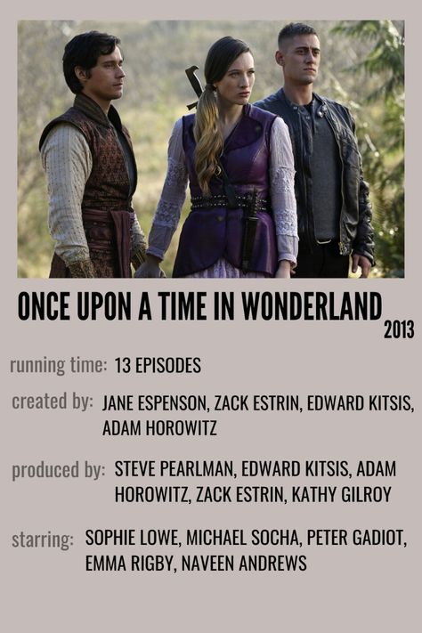 Once Upon A Time In Wonderland, Michael Socha, Sophie Lowe, Adam Horowitz, Wonderland Poster, Alice In Wonderland Poster, Emma Rigby, Posters Minimalist, Once Up A Time