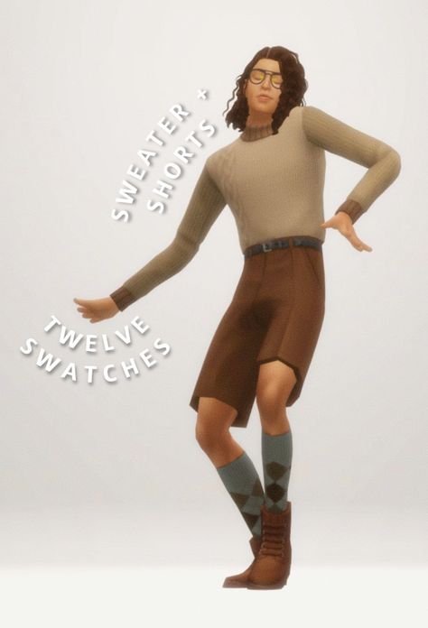 Sims 4 Cc Nerd Clothes, Masculine Clothing, Nerd Outfits, Body Outfit, The Sims 3, Denim Pencil Skirt, Sims 4 Cas, Sims 4 Cc, Sims 3