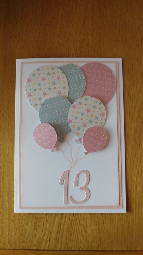 11 Birthday Card Ideas, Teen Girl Birthday Cards Handmade, 13th Birthday Cards For Girls Diy, 13th Birthday Card Ideas, 17th Birthday Card Ideas, Teenage Cards, Girls 3rd Birthday, 16th Birthday Card, Old Birthday Cards