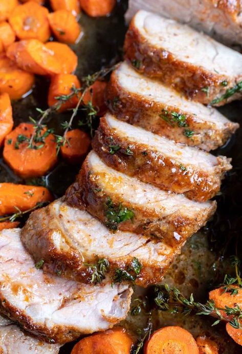 WonkyWonderful - Whole Food for the Whole Family Pork Tenderloin Recipes In Oven Sheet Pan, Pork Tenderloin Recipes In Oven, Oven Pork Tenderloin, Turkey Loin, Pork Roast Recipes Oven, Pork Loin Oven, Pork Loin Recipes Oven, Carrots Cooked, Oven Roasted Pork Tenderloin