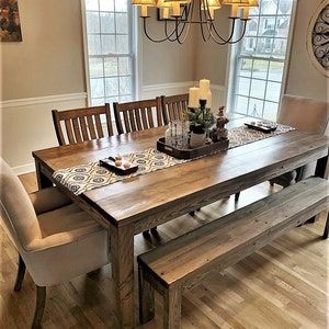 Large Farmhouse Table, Custom Farmhouse Table, Barn Table, Rustic Farmhouse Dining Table, Farmhouse Table Setting, Rustic Farm Table, Farmhouse Table With Bench, Rustic Farmhouse Table, Modern Farmhouse Table