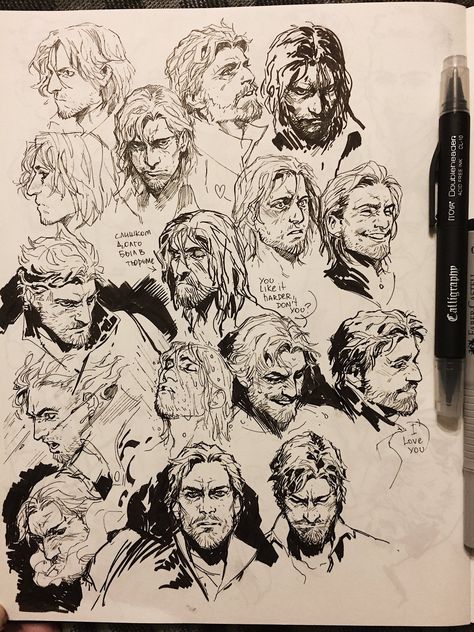 Sketch Face, Sketch Ink, Drawing Faces, Dishonored, 캐릭터 드로잉, Character Sketches, Arte Sketchbook, Red Dead, Sketchbook Inspiration