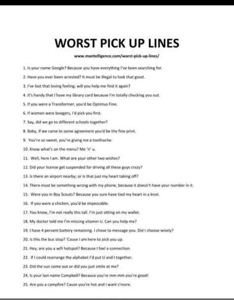 Pickup Lines For Bestie, Lines For Bestie, Romantic Lines For Girlfriend, Cringy Pick Up Lines, Lines For Boyfriend, Cute Pickup Lines, Best Flirting Lines, Funny Truth Or Dare, Clever Pick Up Lines