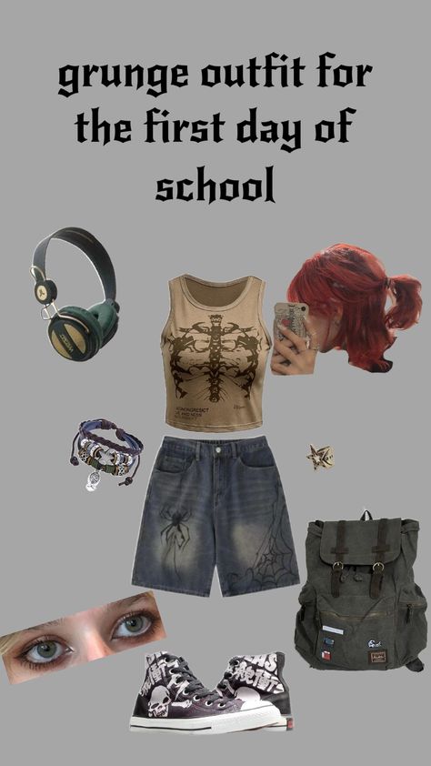 #grunge #grungestyle #grungeoutfit #firstdayofschool #school #college #highschool #foryou School Appropriate Outfits, Appropriate Outfits, Outfit Ideas For School, Grunge Y2k, Grunge Style, School College, Grunge Outfits, School Outfits