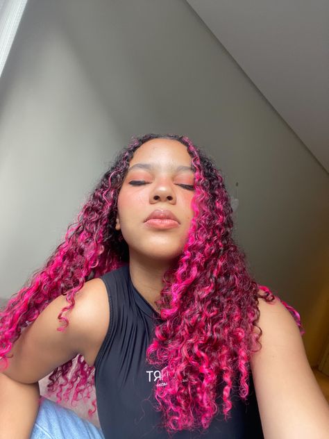 2023 Pink Hair, Hair Dyed Curly Hair, Pink Hair Dyed, Curly Hair Dyed, Curly Pink Hair, Dyed Curly Hair, Hair Dyed, 2023 Pink, Pink Hair