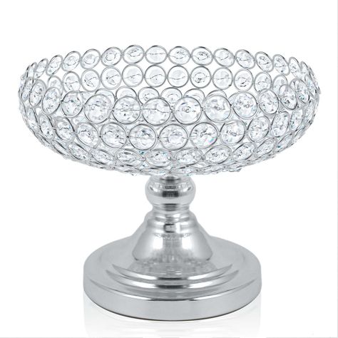 PRICES MAY VARY. *Gorgeous Design*:Tis Elegant Silver Crystal Bowl, it used crystal beads are hand-threaded with metal wire to handmade the crystal Bowl,this creative countertop fruit bowl looks sparkly, will add a luxury, modern,Gorgeous and elegant sense to your table centerpiece. It's gorgeous on your kitchen counter, a great addition to you home, kitchen, counter, office, living room, office tea bar, garden, outdoor use, etc. SPARKLING STYLE: Handcrafted from clear crystal, this serving tray Crystal Fruit, Tea Bar, Silver Bowl, Gorgeous Kitchens, Fruit Tray, Crystal Bowls, Food Bowl, Dessert Bowls, Large Crystals